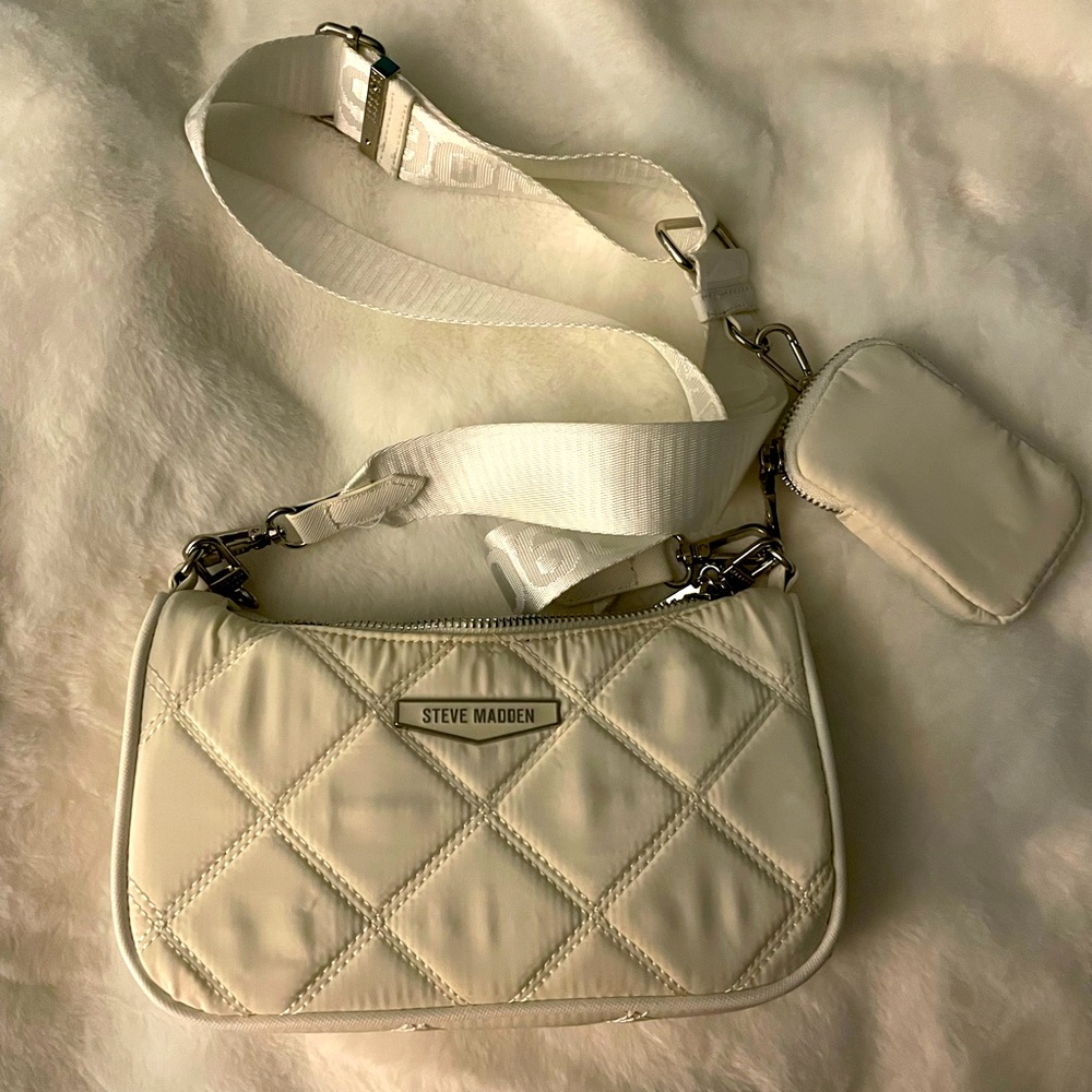 Steve Madden white shoulder bag new